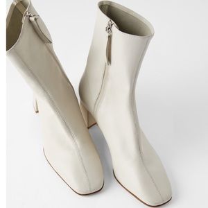 Zara Soft Leather Ankle Boots NWT